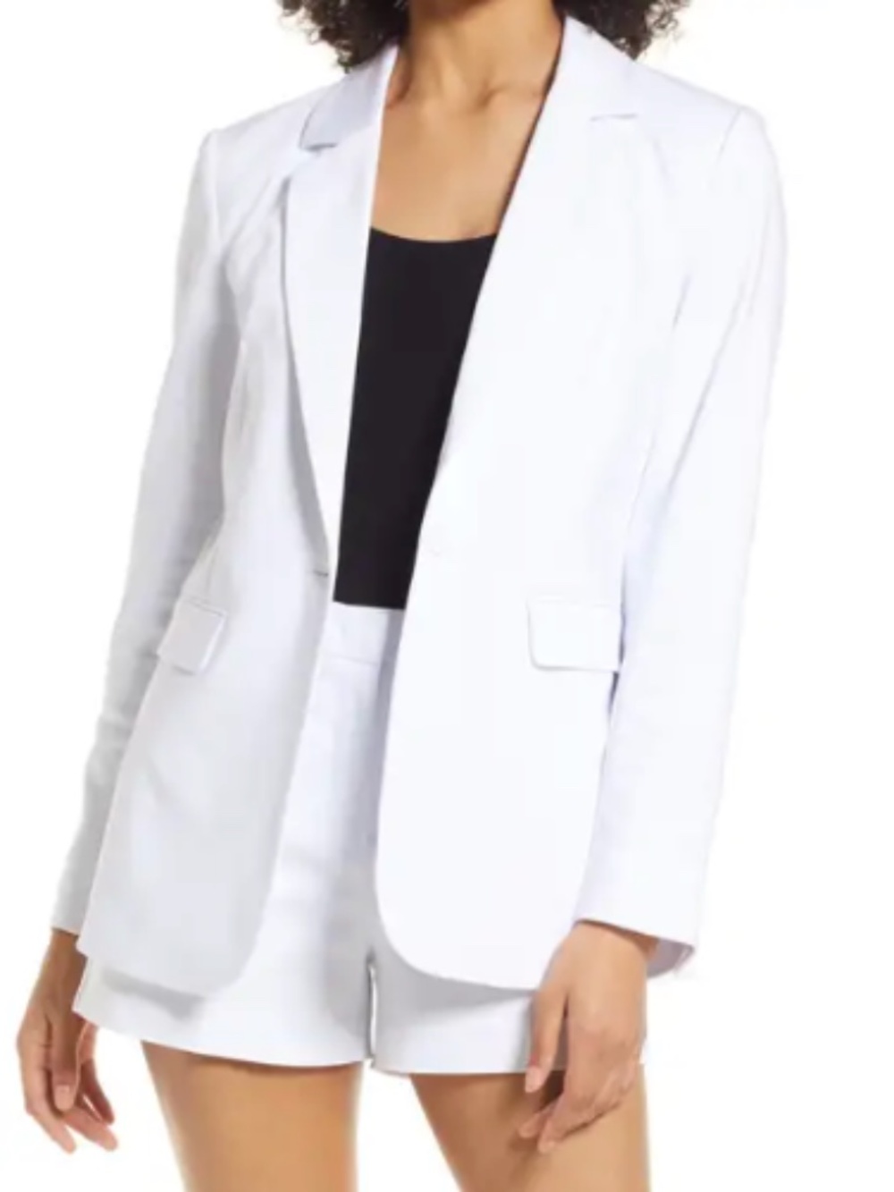 Halogen One-Button Blazer | White | XS